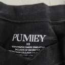 PUMIEY Women's Crew Neck Short Sleeve Tops Double Lined Slim Fit T Shirts Basic Tee Smoke Cloud Pro Collection (X-Small, Jet Black)