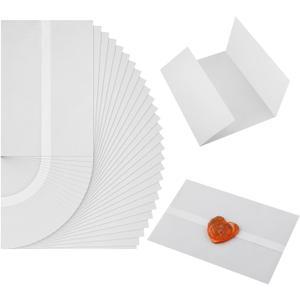50pcs Vellum Paper for Invitations, 6.1x4.1in Pre-Folded Translucent Vellum Jacket Vellum Wrap Jackets for Wedding Invitations Baby Shower Birthday Invitations