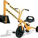 stargo Kids Excavator Sand Digger Tricycle with Pedals, Handlebar, Scooper and Rotating Wheel, Ride On Excavator Construction Toy Trike for Toddler Boy