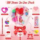Deerher Valentines Day Gifts for Kids - 28 Pack Giant Colorful Stationery Set with Valentine's Cards for School Classroom Class Party Favor - Valentine Gift Exchange for Boys Girls Toddler