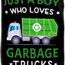 Just A Boy Who Loves Garbage Trucks Blanket Gifts for Garbage Truck Lover 40 x 50 Inch for Kid,Garbage Truck Fannel Fleece Throw Blanket Super Soft Throws Blanket for Bed Couch Sofa