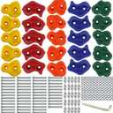 Ogrmar 25 PCS Rock Climbing Holds Set with Mounting Screws and Hardware for DIY Kids Indoor and Outdoor Play Set Use
