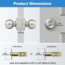 BESTTEN [2 Pack] Entry Door Knob with Lock, Keyed Different Door Lock for Exterior Door and Front Door, Standard Ball, Satin Nickel
