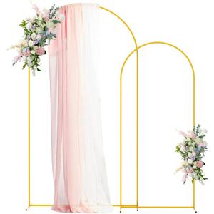 Asee'm Metal Arch Backdrop Stand Set of 2 (7.2FT,6FT) Gold Arched Frame for Wedding Ceremony Parties Birthday Baby Shower Garden Decoration
