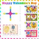 2 x 28 Packs Party Favors Valentines Day Gifts for Kids Classroom Transformable Fidget Spinners Chains with 28 Cards, Stress Relief Sensory Toys, Fingertip Gyros with Greeting Cards
