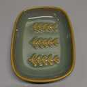 Soap Dish Soap Holder Shower, Ceramic Soap Dishes for Bar Soap Sponge, Shower Soap Dish Soap Saver Tray for Bathroom Kitchen Sink, Easy to Clean, Green (Leaf Design)