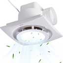 Bathroom Exhaust Fan with Light, 8 Inch Bathroom Ventilation Fan, 110 CFM 1.0 Sones Quiet Exhaust Fan For Home, Exhaust Ventilation Fan Light Combo Ceiling Mount