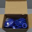 Buysenton Cobweb Duster with Extension Pole, Washable Cleaning Duster Kit with 3 Duster Heads, Cobweb Duster, Corner Brush, 15-100 Inch Long Aluminum Telescoping Pole for Ceiling Fan (Blue)