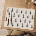Artoid Mode Xmas Tree Christmas Vinyl Placemats Set of 4, 12x18 Inch Wipeable Winter PVC Woven Table Mats for Party Kitchen Dining Decor (Beige)