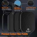 Carbon Fiber Pickleball Paddle, Carbon Fiber Surface (CFS) Pickle Ball Paddles with 16mm Honeycomb Core, Lightweight, Shock-Absorbing Paddle with Anti-Slip Grip, Ideal for Novice & Pro Players