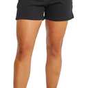 MEIVSO Womens Cotton Sweat Shorts Gym Workout Lounge Shorts with Pockets (Medium, Black)