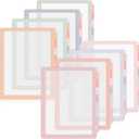 8 Sets 8 Tab Binder Dividers for 3 Ring 8.5 x 11 Inch Plastic Binder Dividers with Tabs Multicolor Letter Size Page Organizer 3 Hole Punch Clear File Organizer for School