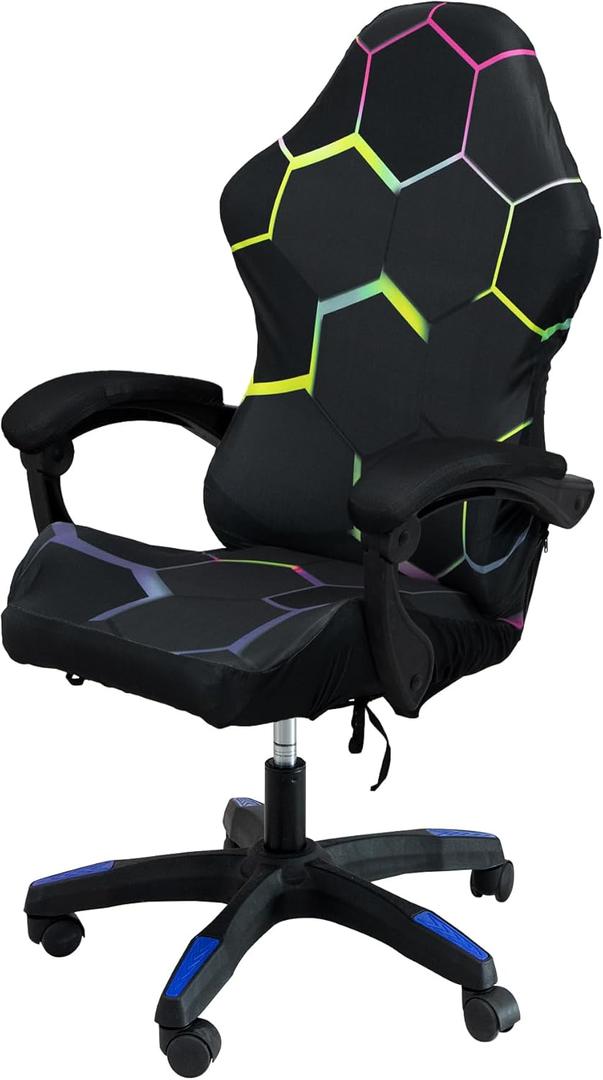 Gaming Chair Covers, 3D Printing One-piece Universal Fit Gaming Chair Seat Cover with Armrest Sloipcover(Color:Style 6)