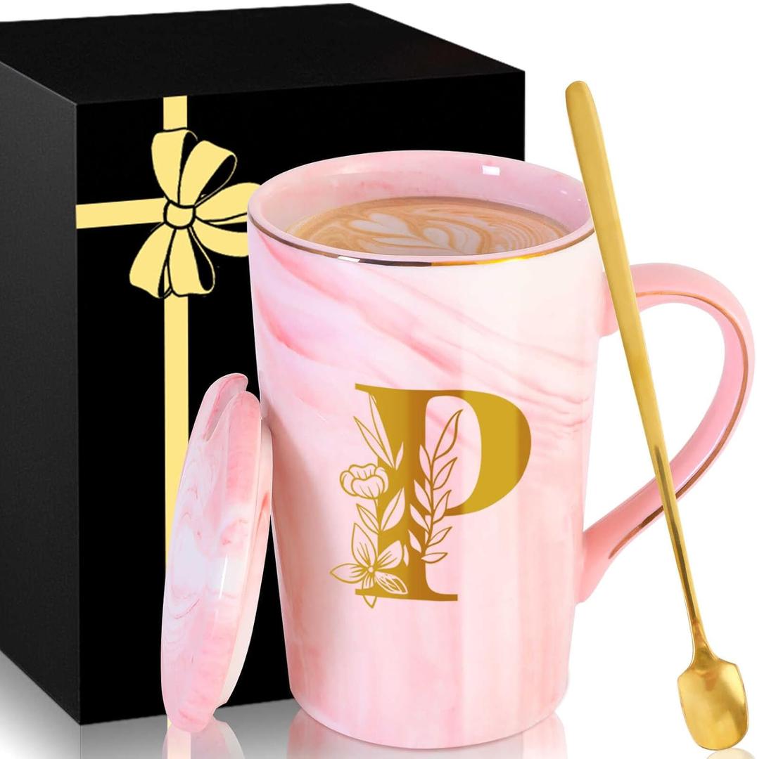 Personalized Ceramic Coffee Mug with Lid Tea Cup Women Teacher Coworker Assistant Principal Christmas Paraprofessional Administrative Professional It Hr Admin Day French Nursing Spanish Swim Latin,P