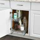 Household Essentials Glidez Multipurpose Chrome-Plated Steel Pull-Out/Slide-Out Storage Organizer for Under Sink or Under Cabinet Use - 2-Tier Design - Fits Standard Size Cabinet or Shelf, Chrome