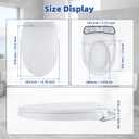 SS124 Toilet Seat Replacement Compatible with TOTO, Elongated Soft Close Toilet Seat for SS124, Transitional Slow-close & Heavy Duty, with Universal Toilet Bolts and Nuts, Cotton White
