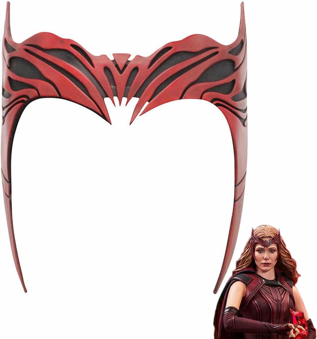 WandaVision Wanda Maximoff Witch Headpiece Halloween Mask Cosplay Costume Tiara (Adult)