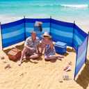 Remagr 20ft Beach Wind Screen Set Wind Blocker Beach Barrier Striped Portable Fence Sand Blocker Long Privacy Screen with 6 Metal Poles & Carry Bag Sunbathing Privacy Screens for Summer Outdoor Sand