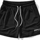AIMPACT Men's 5" Athletic Shorts with Pockets & No Liner, Gym & Running (Black, S)