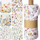 18 Pack Reusable Cleaning Cloths Washable Cotton Kitchen Dish Towels for Home Party Supplies Bulk, 9.84x11.81in (Wildflowers)