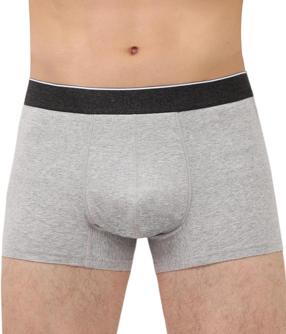 Mens Washable Incontinence Protective Underwear Reusable Bladder Leak Protection Boxer Brief 60 ml Absorbency 1 Pack (Gray, XL)