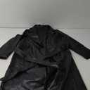 Trendy Queen Womens Long Leather Jackets Trench Coat Blazer Lapel Faux Open Front with Belt L