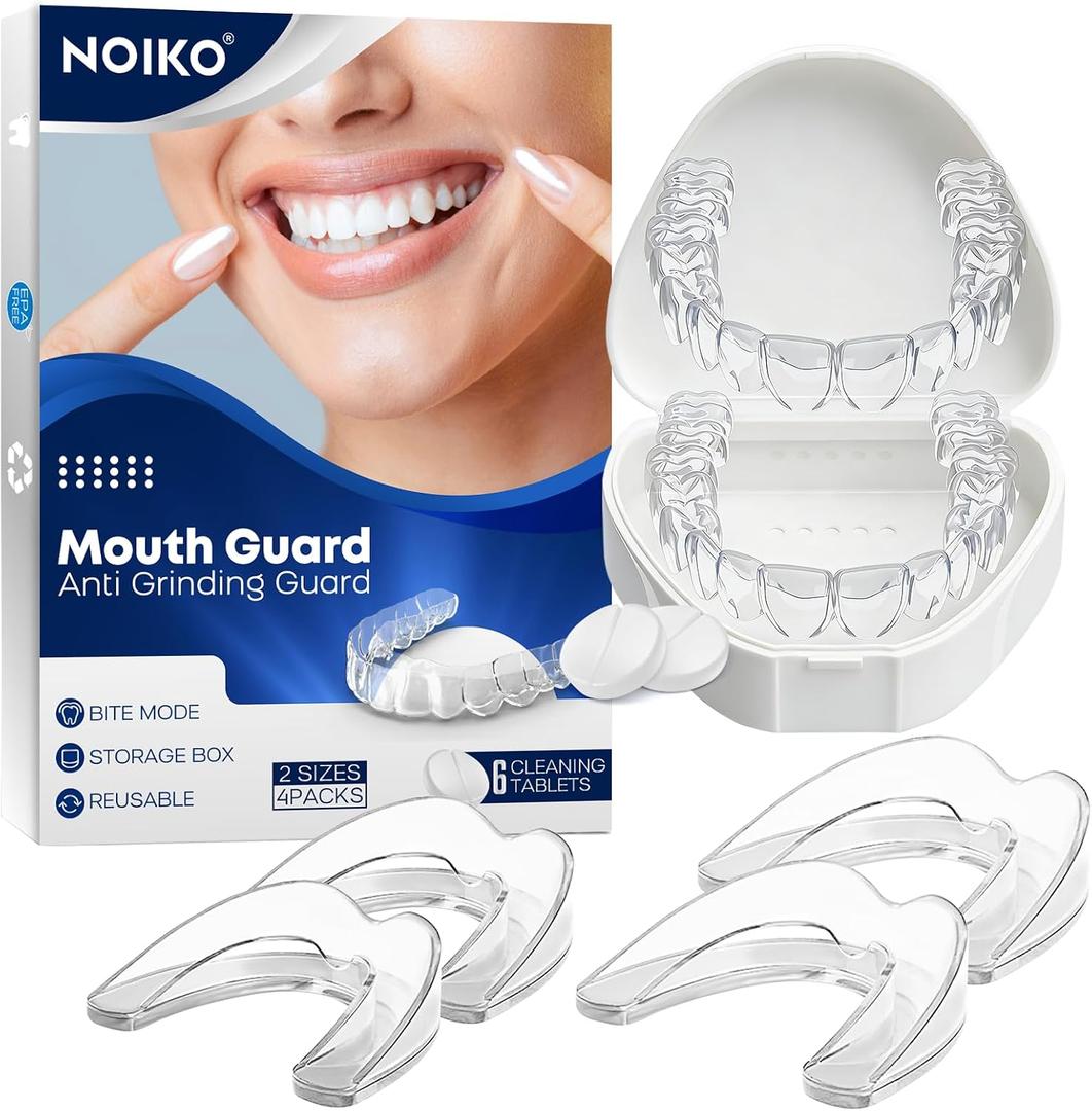 Mouth Guard for Grinding Teeth at Night, Mouth Guard for Clenching Teeth at Night Upgraded Safety EVA Material, Night Guards for Teeth Grinding, Anti Grinding Guard for Adult with 6 Cleaning Tablets