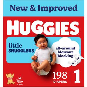 Huggies Little Snugglers Diapers Size 1, 198 Count (6 Packs of 33)
