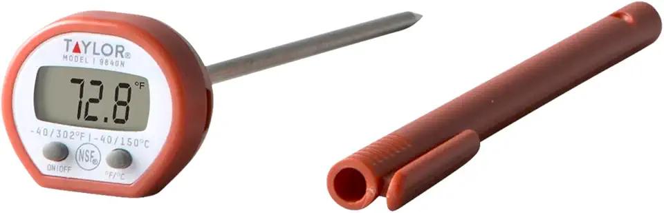 Taylor Instant Read Digital Meat Food Grill BBQ Cooking Kitchen Thermometer, Comes with Pocket Sleeve Clip, Red and Cherry Pitter ,Red