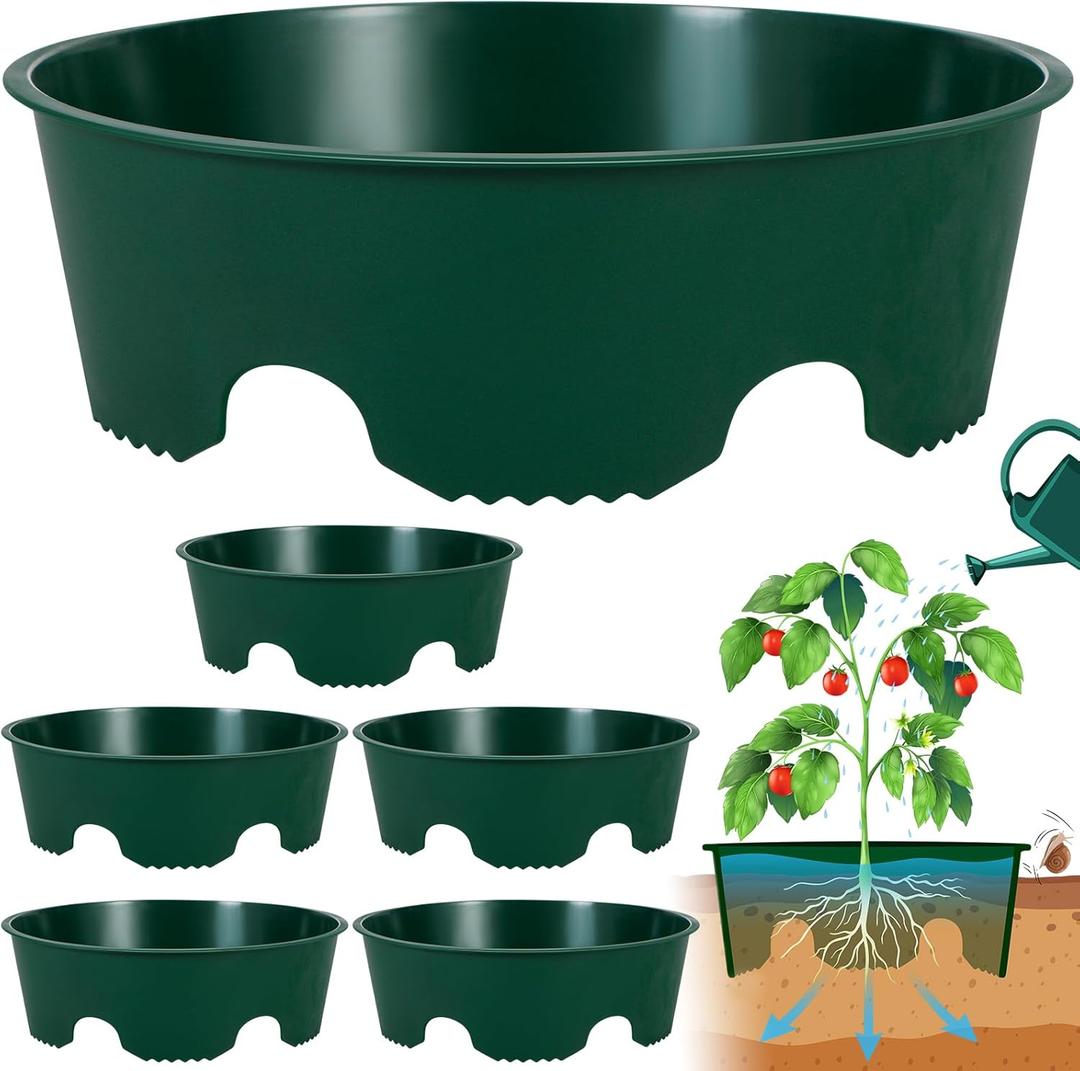 6PCS 12 Inches Plant Rings for Outdoor Plants, Plant Rings, Planting Ring, Planting Grow Rings to Separate Rock and Pest for Deep Watering Veggies Herbs and Flowers