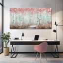 Botanical Wall Art for Girls Room Pink Tree Wall Decor Plant Pictures Wall Art Bedroom Decor for Women Graffiti Wall Paintings Living Room Home Decoration 20"x 40"