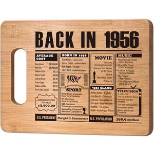 70th Birthday Gifts for Women Men,70 Year Old Birthday Gifts Woman Man,70 Years Gifts for Dad Mom Grandparents Wedding Anniversary,Back In 1956 70s Birthday Decorations Engraved Bamboo Cutting Board
