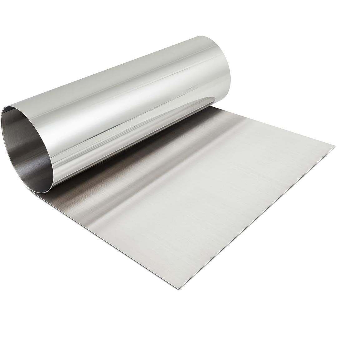MorningRo 430 Stainless Steel Sheet Metal 48 x 120 Inches 24ga Metal Plates Panel #4 Brushed Finish Magnetic Mount Board Wall Food Truck Restaurant Crafting Kitchen Floor Trailer Garage Gym (1 Pack)