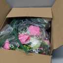 Lodou Set of 2 Artificial Cemetery Flowers, Memorial Flowers Bouquet,Grave Memorial Flowers with Vase for Cemetery Headstones Decoration (Pink White)