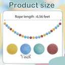 Boao 2 Pieces Wool Felt Ball Garland Colorful Pom Pom Garland Handmade 6.5 Feet Long 24 Balls Felt Banner for Wall Christmas Tree Decoration (Morandi Color)