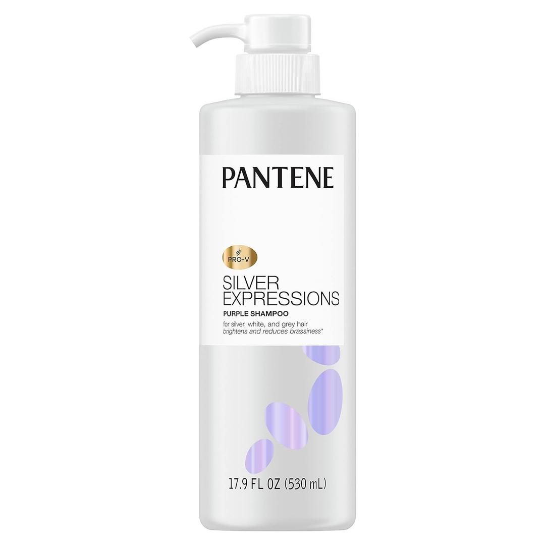 Pantene Silver Expressions, Purple Shampoo and Hair Toner, Pro-V for Grey and Color Treated Hair, Lotus Flowers, 17.9 Fl Oz
