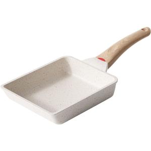 SLONUVLND Tamagoyaki Pan,Japanese Omelette Pan,White Tamagoyaki Egg Pan, Non Stick Rectangle Pan,Small Frying Pan 6 X 7 Inch