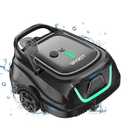 WYBOT A1 Robotic Pool Cleaner – Dual Layer Filtration, Strong Suction, 130 Mins Runtime, Robot Pool Vacuum for Above Ground and Flat Pools up to 1,100 Sq. Ft., 4 Cleaning Modes (Abyss Black Green)
