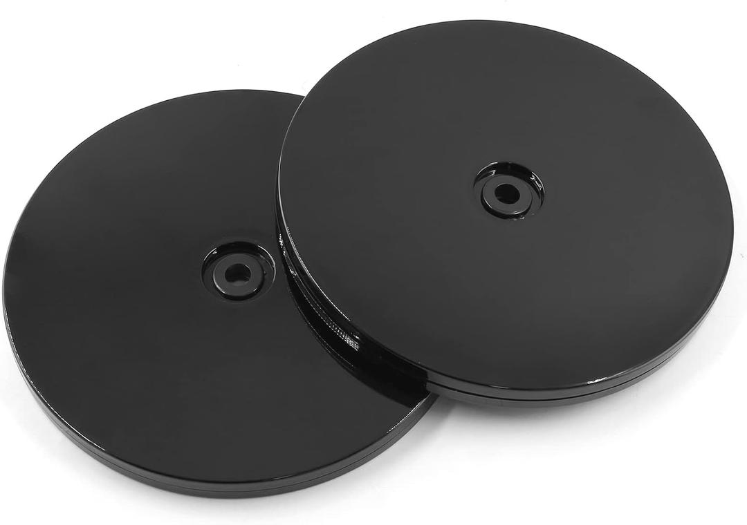 Piutouyar Plastic Turntable Bearings Hardware, 6 Inch / 150mm Plastic Acrylic Black Turntable Organizer for Kitchen Spice Rack Table Cake (2 Pack)