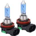 H11 Halogen Headlight Bulb - Safego DC 12V 55W Low Beam for Fog Light/DRL Replacement Bulbs, 5000K White Car Headlamp, DOT Compliant,Not fit 24V Vehicles,Pack of 2
