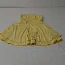 Women Sexy Tube Top Silk Dress Strapless Ruched Waist Ruffle Tiered Layer Mini Dress Party Short Dresses (Small, Light Yellow)