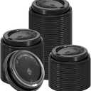 Lamosi 180 Pack Disposable Plastic Coffee Cup Lids Black, Leak-Proof To-Go Lids for 10/12/16/20/24 oz Paper Cups Hot & Cold Beverage Cup Covers Bulk for Iced Coffee, Milkshake, Smoothies