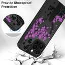 OOK Case Fit for iPhone 14 Pro Max 6.7 Inch (Compatible with MagSafe) Purple Floral Flowers Soft TPU and Hard PC Phone Cover with Kickstand Anti-Scratch Shockproof Protection Magnetic Case for Women