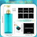 Gejoy 12 Pack Blue Shampoo and Conditioner Dispenser Bottles, 17 Oz/ 500ml Refillable Empty Pump Bottles with Labels and Marker Pen, Plastic Square Pump Dispenser Bottle for Bathroom Body Wash Shower
