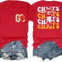 Women's Football Team T-Shirts - Vintage & Casual Short Sleeve Tees for Fans (Red, S)