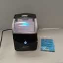 EUHOMY Smart Nugget Ice Maker Countertop, Pebble Ice Maker Machine with APP Control, 40lbs/24H, Ready in 7 Mins, Self-Cleaning, Portable Sonic Ice Makers with Hanging Ice Scoop for Home/Kitchen/Office (Black)