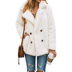 PRETTYGARDEN Women's Fashion Winter Coats Sherpa Fleece Faux Fur Shearling Oversized Trendy Jackets Warm Outerwear Clothing (Medium, Style Two White)