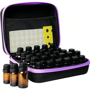 Essential Oil Storage Holder Organizer Carrying Case, 30 Bottles, Essential Oils Box for 5ml- 15ml Bottle Travel Storage Organizer Bag with Labels & Bottle Opener for doTERRA & Young Living