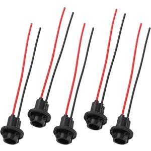 5PCS 194 T10 Bulb Socket with Wire Pigtail, Pre-Wired Harness Connector for 168, 175, 921 LED Bulbs, Universal Tail Light & Side Marker Adapter for Cars, Trucks, SUVs