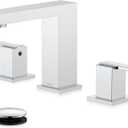 KENES Polished Chrome Widespread Bathroom Faucet 2 Handle Bathroom Sink Faucet 3 Hole, 8-Inch 3 Pieces Vanity Faucet with Pop Up Drain & Supply Lines, KE-9050-5-P